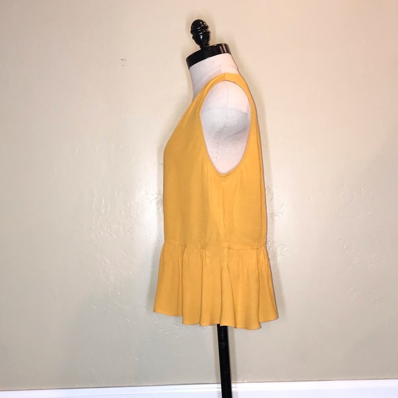 Madewell Peplum Swing Tank Top Golden Yellow Size Medium - Picture 2 of 7